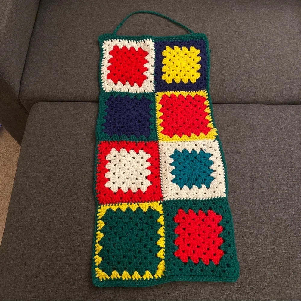 handmade Granny Square Wall hanging